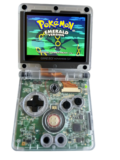 Custom Game Boy Sp (Clear Blue, IPS screen, Type C)